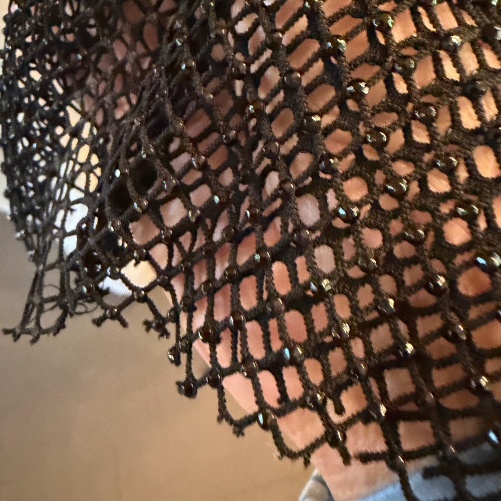 ๐ Forever 21 Luxe XX1 ~ Sparkly Black Mesh Blouse - Picture 6 of 17
